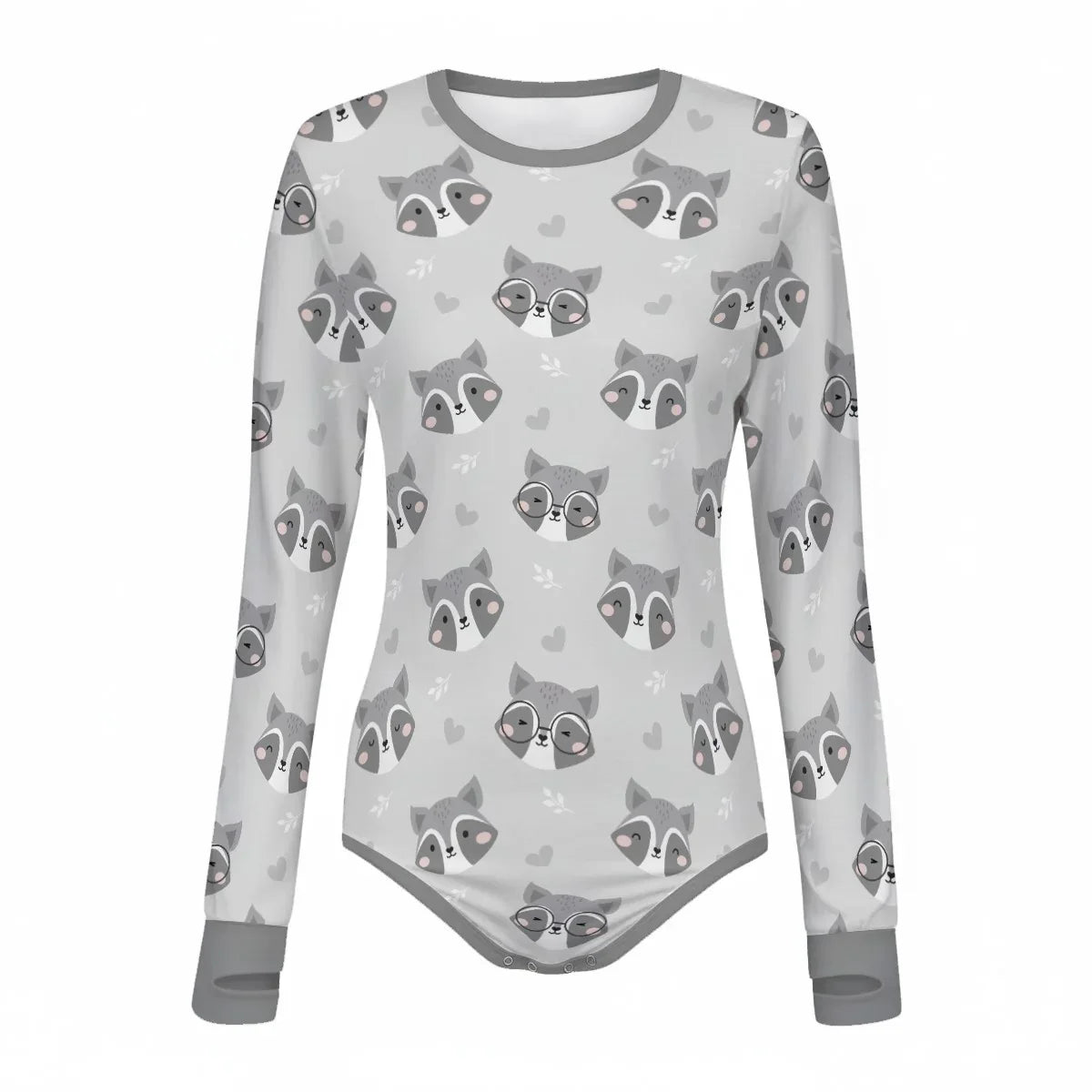 Sleepy Raccoon Long Sleeve CuddleSuit - Puppy's Aesthetics