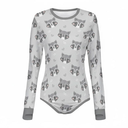 Sleepy Raccoon Long Sleeve CuddleSuit - Puppy's Aesthetics