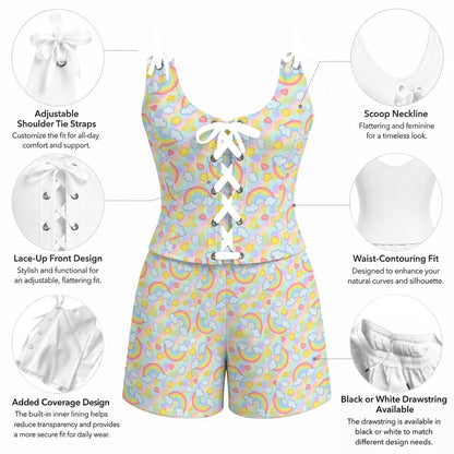 Cloud Nine Lace-Up Shorts Shapewear Set