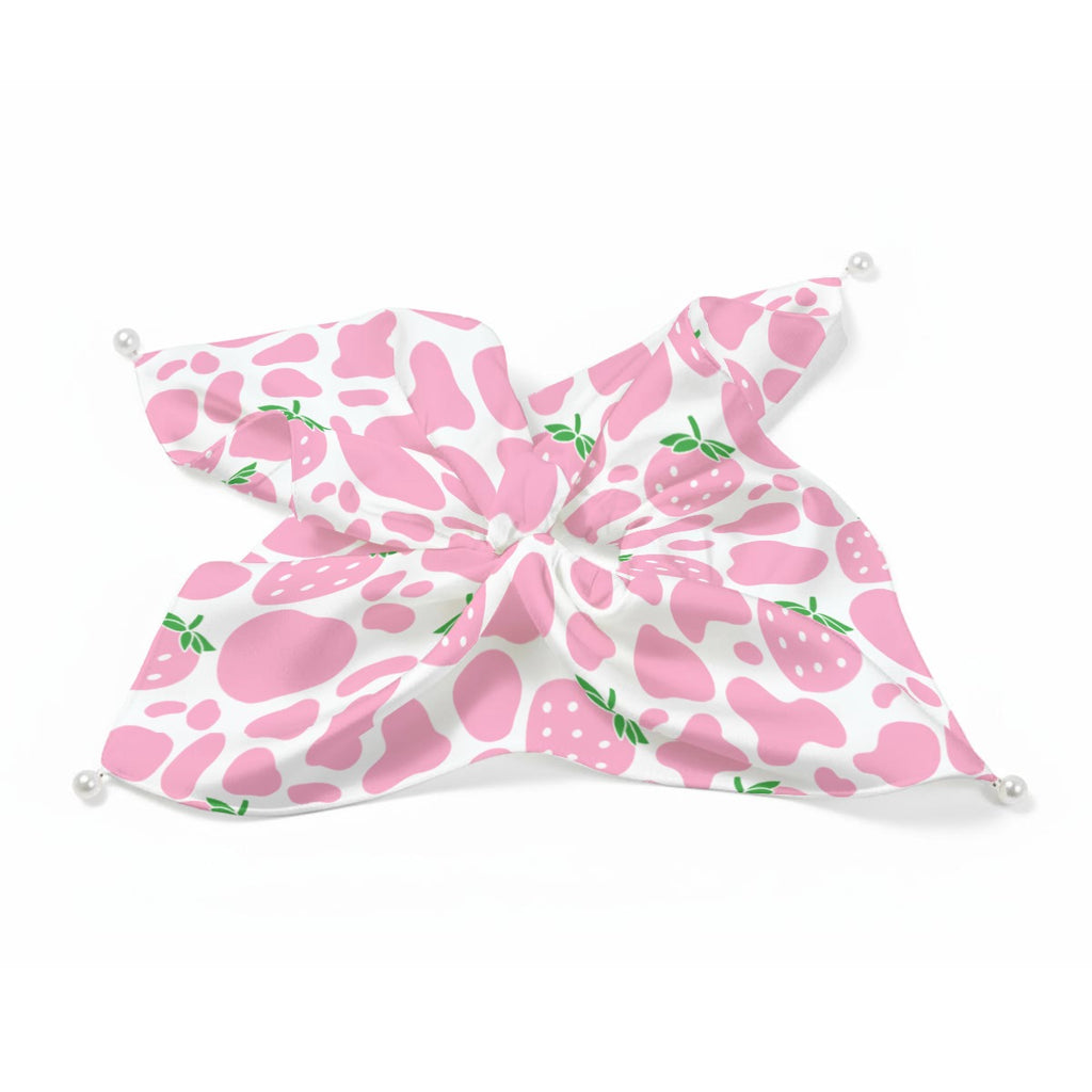 Strawberry Moo Satin Scrunchie