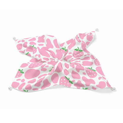 Strawberry Moo Satin Scrunchie - Puppy's Aesthetics