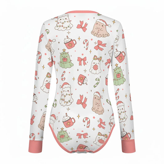 Ghostly Holiday Long Sleeve CuddleSuit - Puppy's Aesthetics