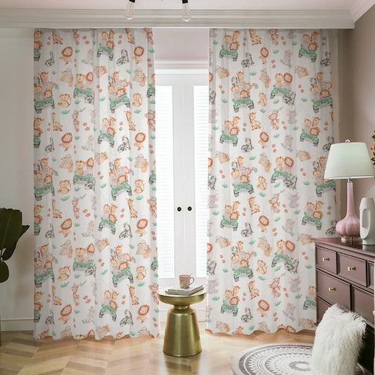 Sweet Safari Curtains with Hooks - Puppy's Aesthetics