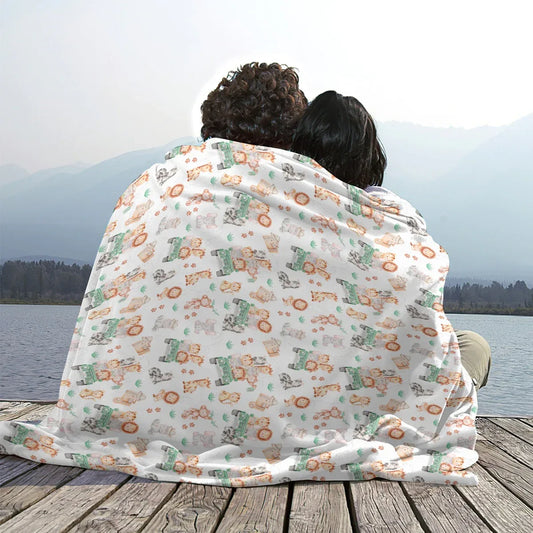 Sweet Safari Soft Flannel Blanket - Puppy's Aesthetics