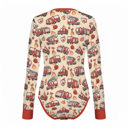 Little Firefighter Long Sleeve CuddleSuit