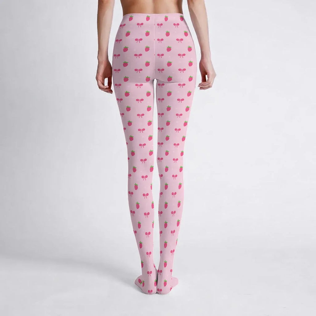 Pretty Lil Strawberries Stretchy Tights