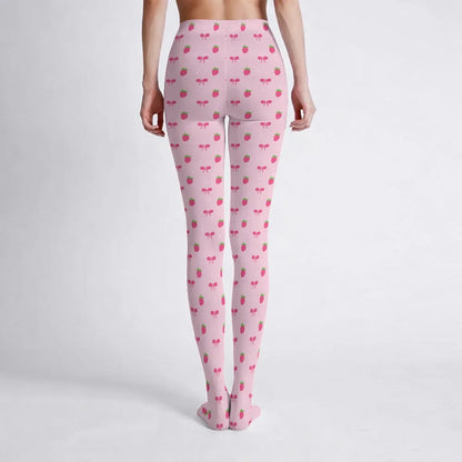 Pretty Lil Strawberries Stretchy Tights - Puppy's Aesthetics