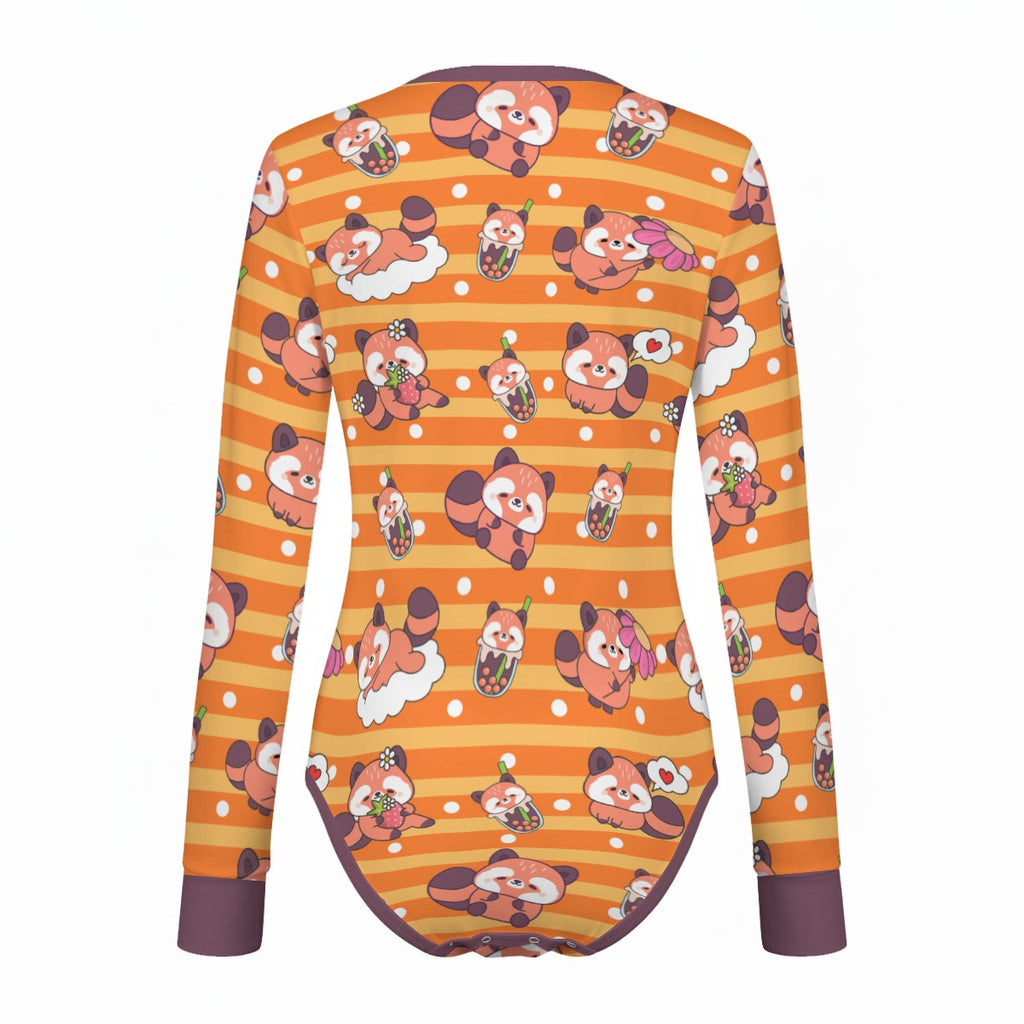 Sweet Panda Long Sleeve CuddleSuit