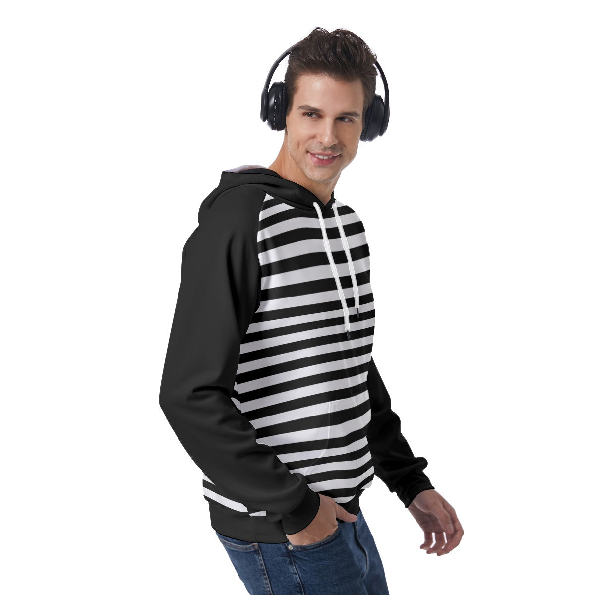 Black & White Stripes Hoodie