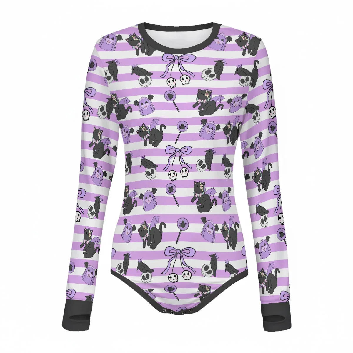Spooky Kitty Long Sleeve CuddleSuit - Puppy's Aesthetics