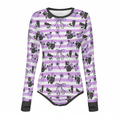 Spooky Kitty Long Sleeve CuddleSuit - Puppy's Aesthetics