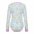 Buggy Blossom Striped Long Sleeve Cuddlesuit