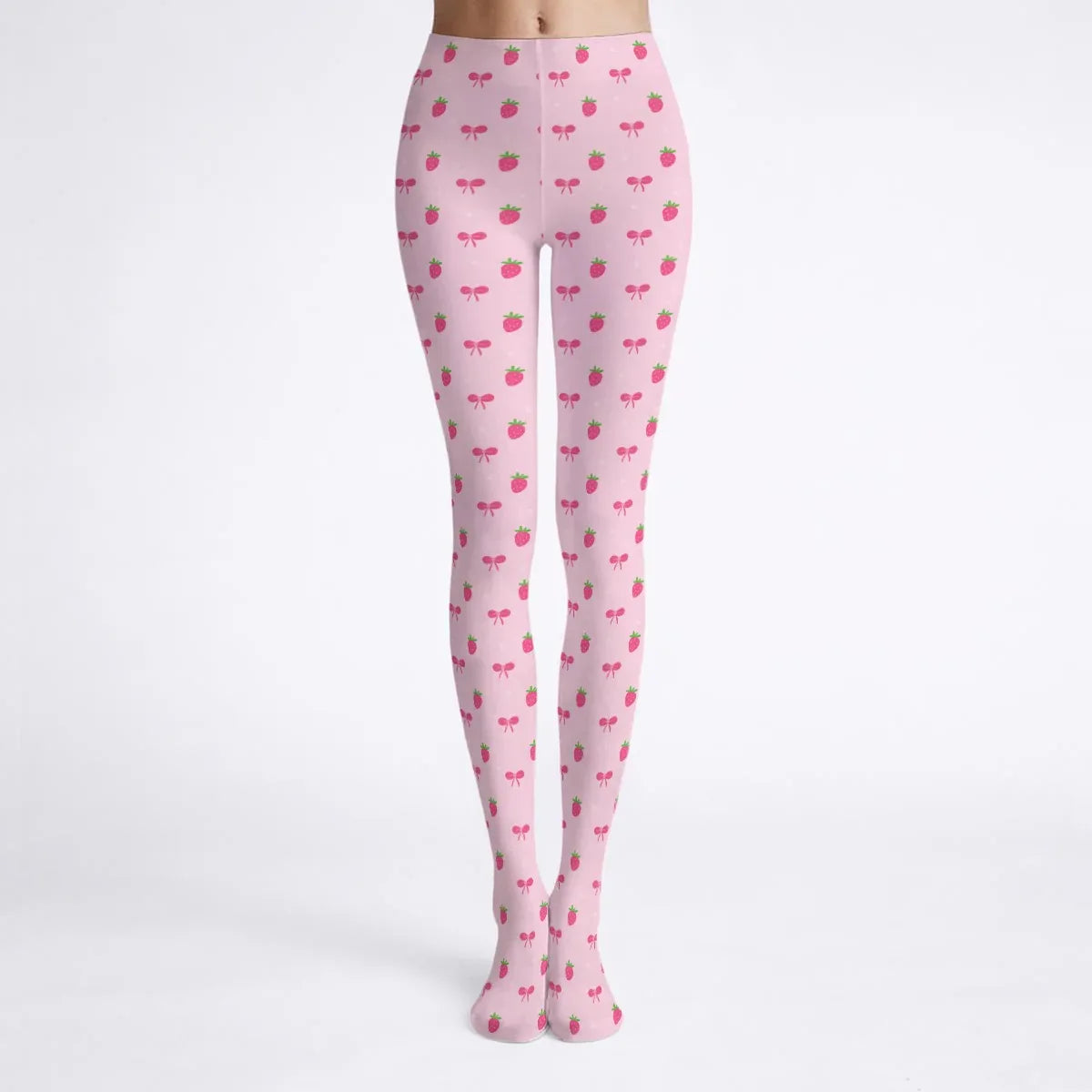 Pretty Lil Strawberries Stretchy Tights - Puppy's Aesthetics