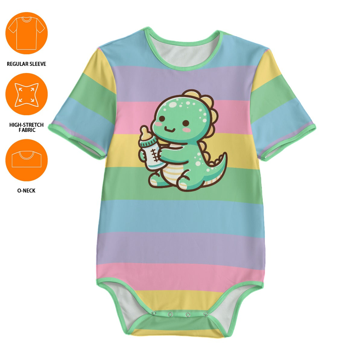 Baby Dino Rainbow Adult Unisex Onesie