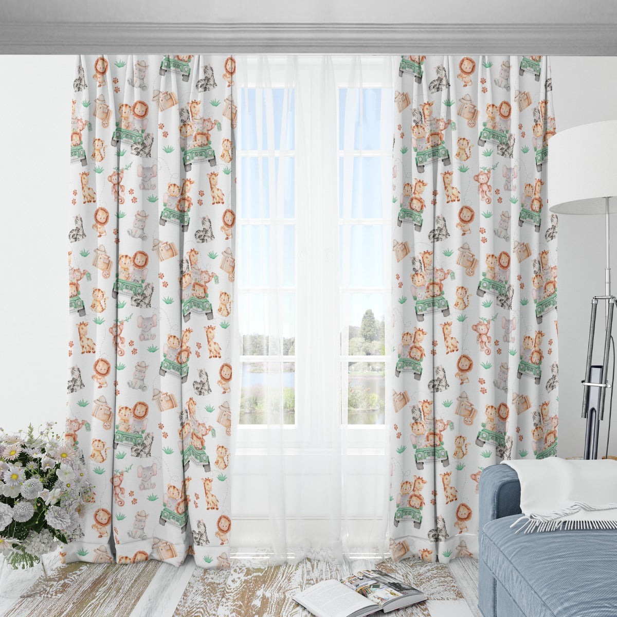 Sweet Safari Curtains with Hooks