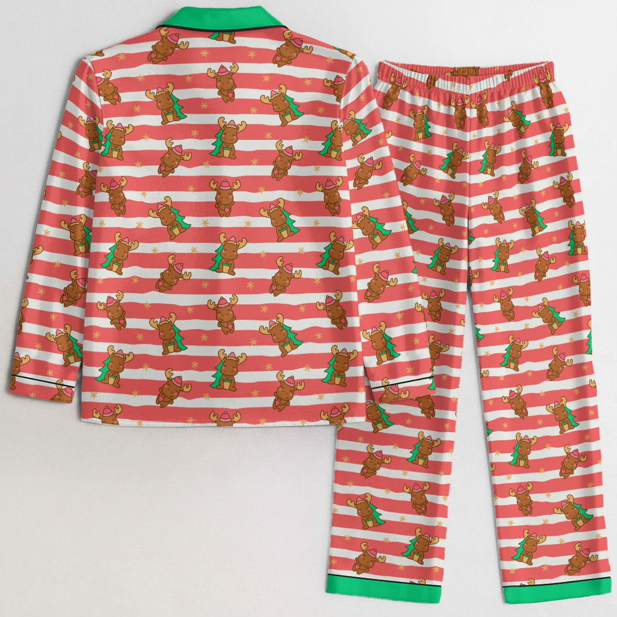 Merry Moose Satin Pajama Set