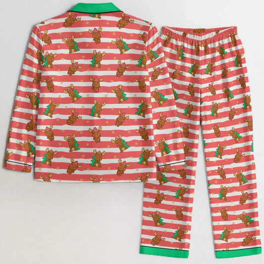 Merry Moose Satin Pajama Set - Puppy's Aesthetics