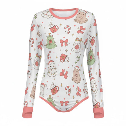 Ghostly Holiday Long Sleeve CuddleSuit - Puppy's Aesthetics