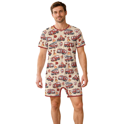 Little Firefighter Play Snap Romper