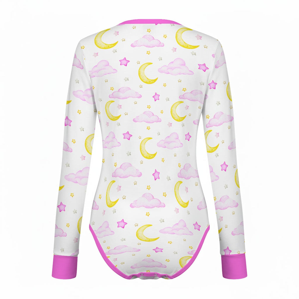 Sweet Moon & Cloud Long Sleeve CuddleSuit