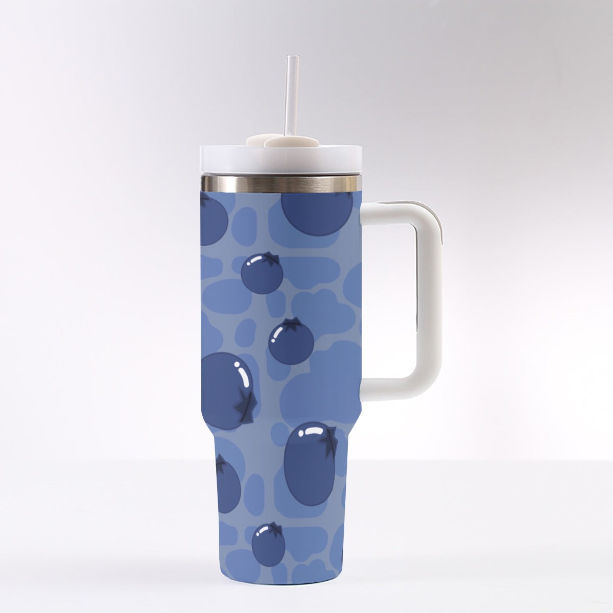 Blueberry Cow 40oz Tumbler With Handle