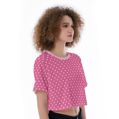 Pink Polka Dot Crop Top