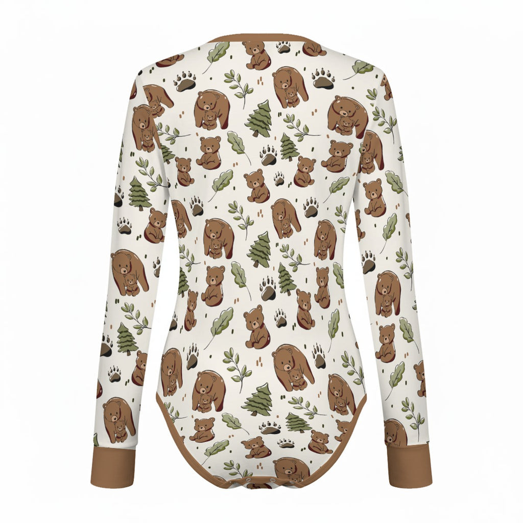 Woodland Bears Long Sleeve CuddleSuit