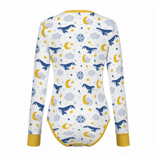 Sleepy Whale Dreams Long Sleeve CuddleSuit - Puppy's Aesthetics