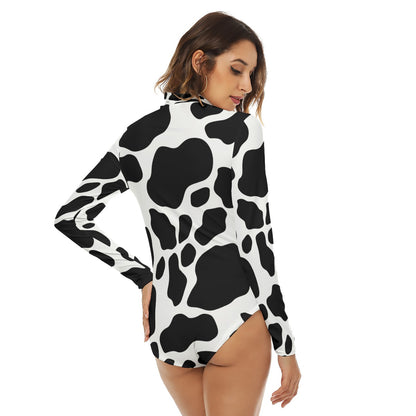 Spotted Cow Long Sleeve Adult Onesie