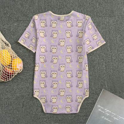 Moonlit Hoot Short Sleeve CuddleSuit