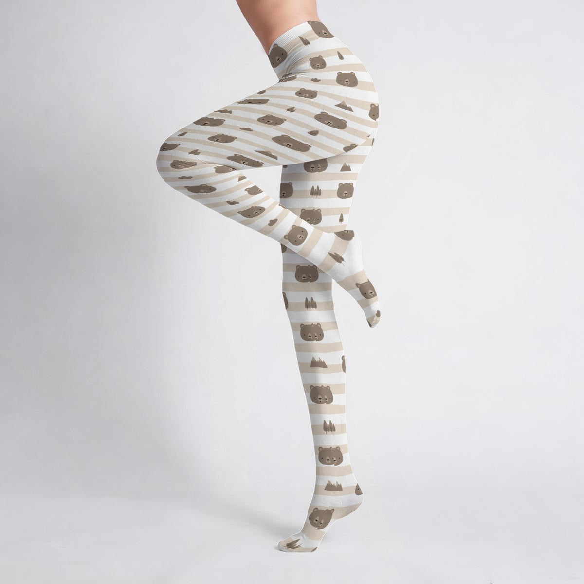 Cozy Woodland Bear Stretch Tights