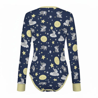 Dreamy Elephants Long Sleeve CuddleSuit - Puppy's Aesthetics