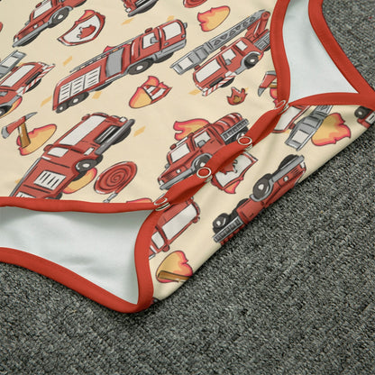 Little Firefighter Short Sleeve CuddleSuit