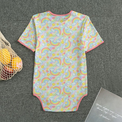 Pastel Rainbow Short Sleeve CuddleSuit