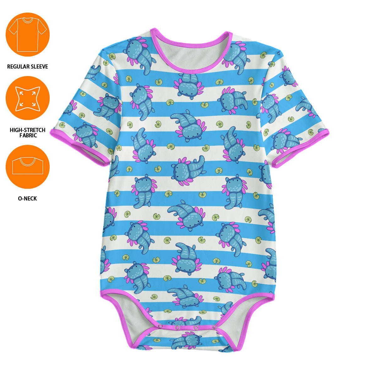 AquaLotl Stripes Adult Unisex Cuddlesuit
