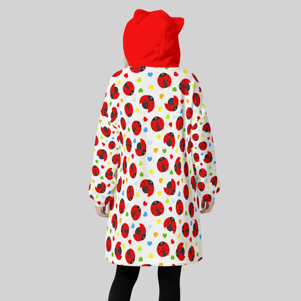 Lucky Ladybug Ear Hoodie Blanket