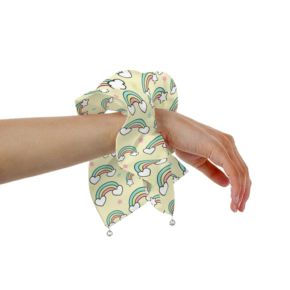 Pastel Rainbow Satin Scrunchie - Puppy's Aesthetics