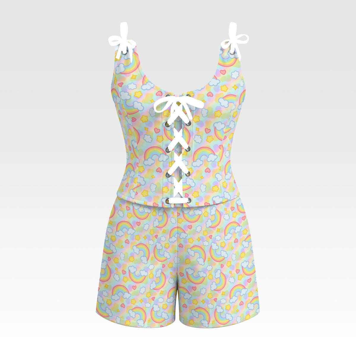 Cloud Nine Lace-Up Shorts Shapewear Set