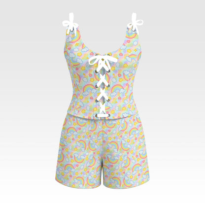 Cloud Nine Lace-Up Shorts Shapewear Set