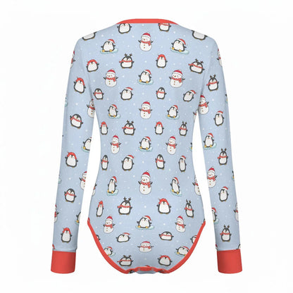 Penguin Parade Long Sleeve CuddleSuit - Puppy's Aesthetics