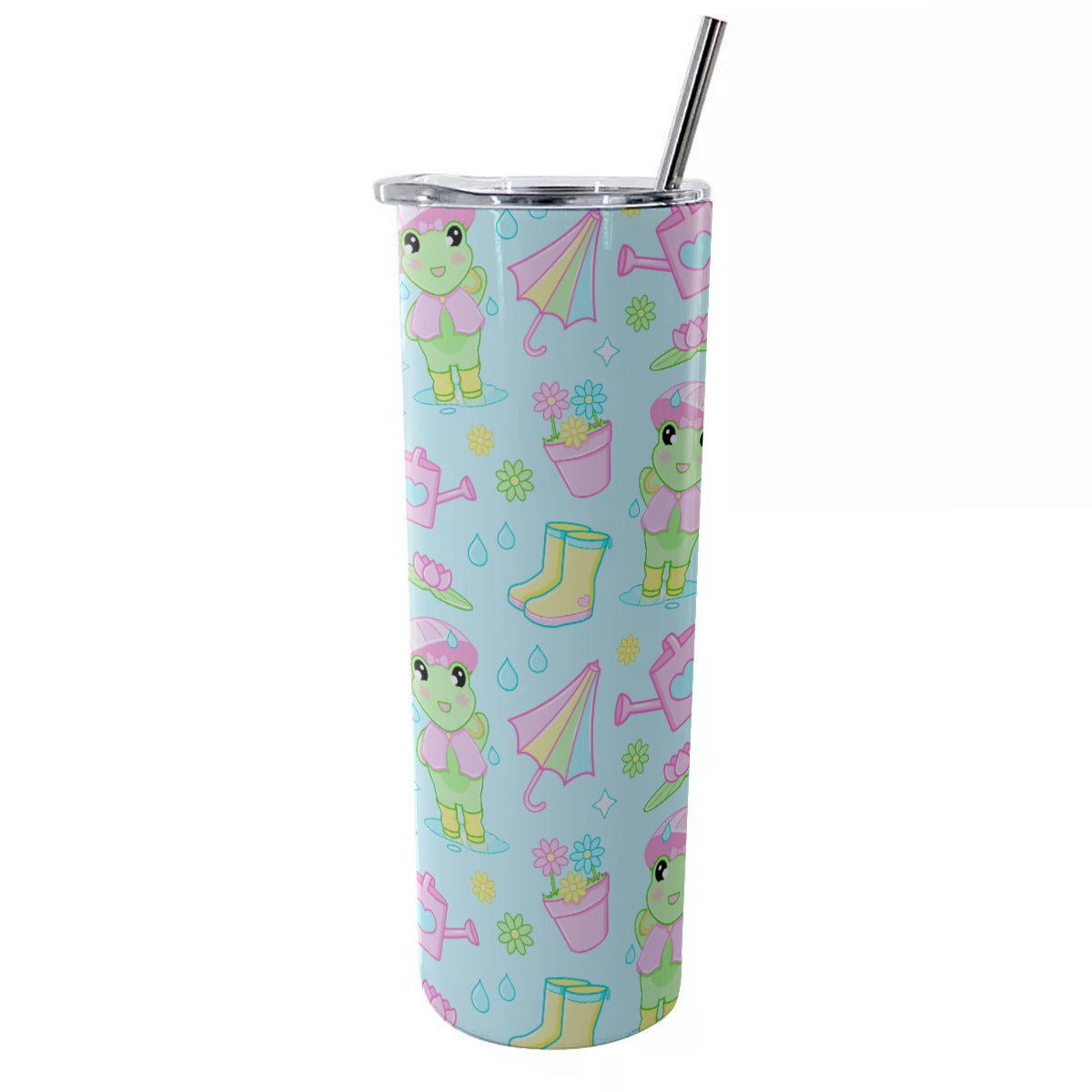 Rainy Day Froggy Skinny Tumbler