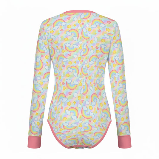 Pastel Rainbow Long Sleeve CuddleSuit
