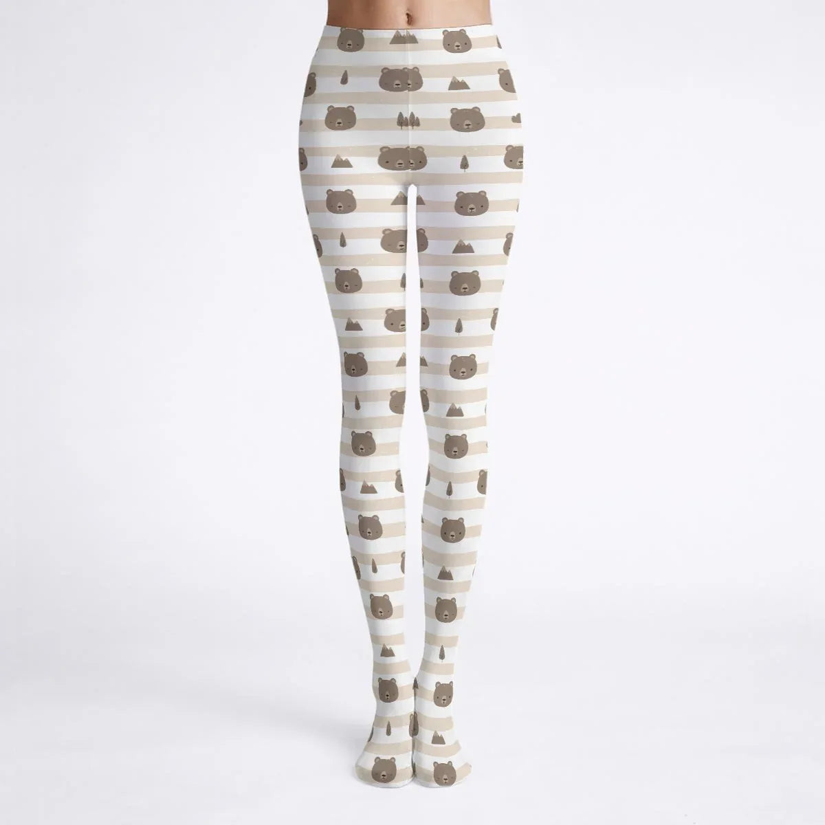 Cozy Woodland Bear Stretch Tights - Puppy's Aesthetics