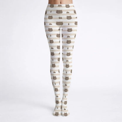 Cozy Woodland Bear Stretch Tights - Puppy's Aesthetics