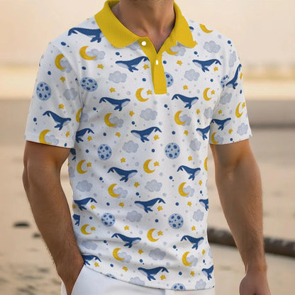 Sleepy Whale Dreams Polo Shirt - Puppy's Aesthetics
