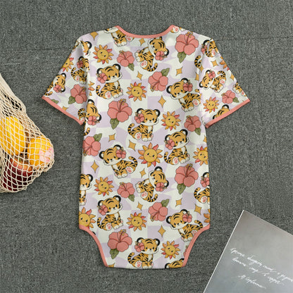 Tiger Bloom Short Sleeve CuddleSuit
