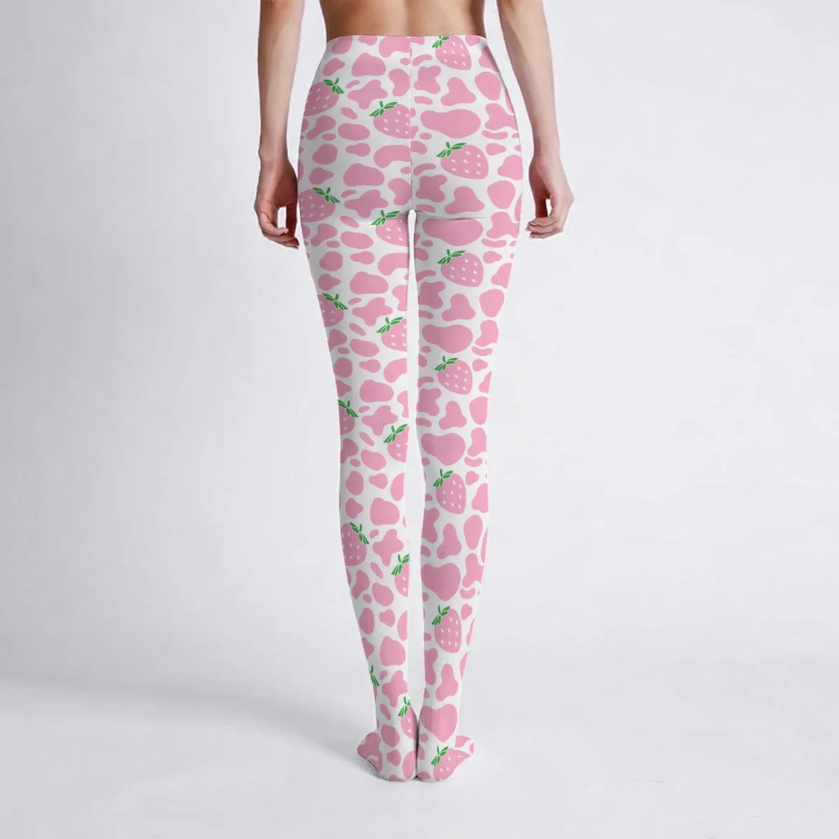 Strawberry Moo Pink Stretchy Tights - Puppy's Aesthetics