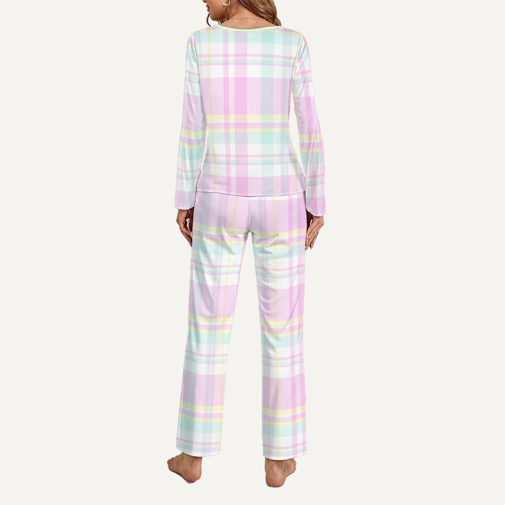 Pastel Plaid Sheep Cozy Lounge Set