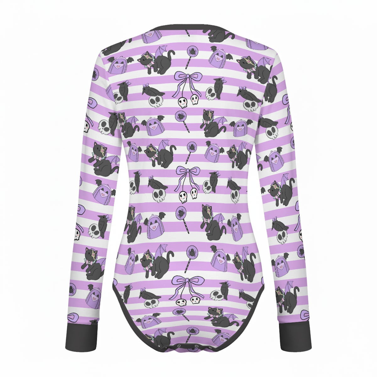 Spooky Kitty Long Sleeve CuddleSuit