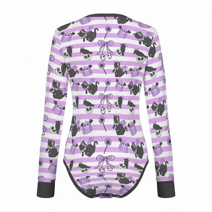 Spooky Kitty Long Sleeve CuddleSuit - Puppy's Aesthetics